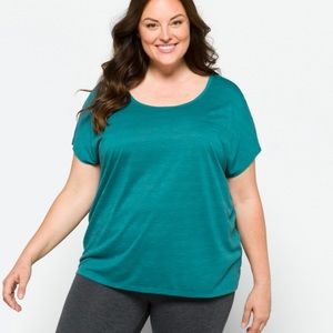 GAIAM Corinne Teal Cross Back Tee